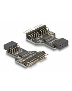 Delock Hub USB 2.0 z devítipinového zásuvkového konektoru Pin Header na 2 x 9 pinové zástrčkové konektory Pin Header
