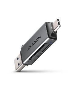 AXAGON CRE-DAC, USB-C + USB-A, 5 Gbps - MINI čtečka karet, 2-slot & lun SD/microSD, podpora UHS-I