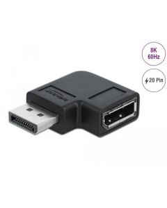 Delock Adaptér DisplayPort 1.4 samec na samice 90° levý pravoúhlý 8K 60 Hz