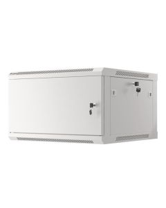 LANBERG Nástěnná jednodílná skříň 19", 6U/600x600 FOR SELF-ASSEMBLY plechové dveře šedá (RAL7035)   (v rozloženém stavu)