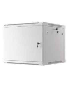 LANBERG Nástěnná jednodílná skříň 19", 9U/600x600 FOR SELF-ASSEMBLY plechové dveře šedá (RAL7035)   (v rozloženém stavu)