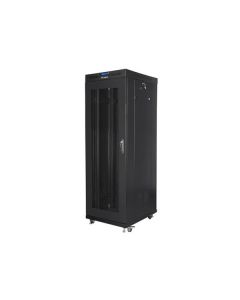 LANBERG Volně stojící skříň 19" 37U/600x800 (v rozloženém stavu) síťované dveře LCD černá (RAL9004)  