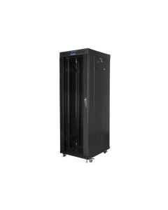 LANBERG Volně stojící skříň 19" 37U/600x800 (v rozloženém stavu) skleněné dveře LCD černá (RAL9004)  