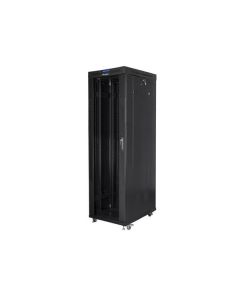 LANBERG Volně stojící skříň 19" 42U/600X1000 (v rozloženém stavu) skleněné dveře LCD černá (RAL9004)  
