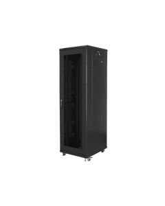 LANBERG Volně stojící skříň 19" 42U/600x800 (v rozloženém stavu) síťované dveře černá (RAL9004)  