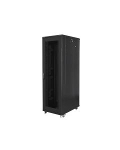 LANBERG Volně stojící skříň 19" 42U/800x1000 (v rozloženém stavu) síťované dveře černá (RAL9004)  
