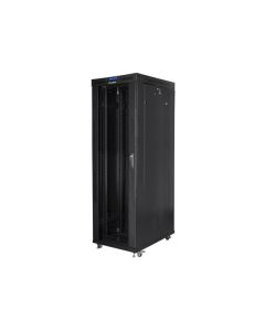 LANBERG Volně stojící skříň 19" 42U/800x1000 (v rozloženém stavu) skleněné dveře LCD černá (RAL9004)  