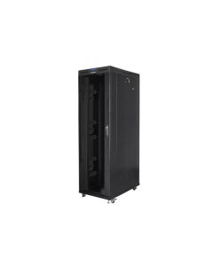 LANBERG Volně stojící skříň 19" 42U/800x1200 (v rozloženém stavu) skleněné dveře LCD černá (RAL9004)  