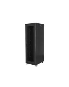 LANBERG Volně stojící skříň 19" 42U/800x800 (v rozloženém stavu) síťované dveře černá (RAL9004)  