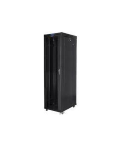 LANBERG Volně stojící skříň 19" 47U/800x1000 (v rozloženém stavu) skleněné dveře LCD černá (RAL9004)  