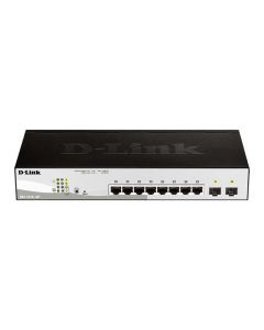 D-Link DGS-1210-10P/ME 8-Port 10/100/1000BASE-T PoE + 2-Port 1 Gbps SFP Metro Ethernet Managed Switch, 65W