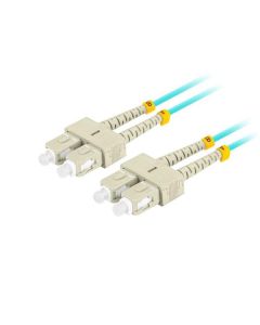 LANBERG optický patch cord MM SC/UPC-SC/UPC duplex 5m LSZH OM3 50/125 průměr 3mm, barva cyan  