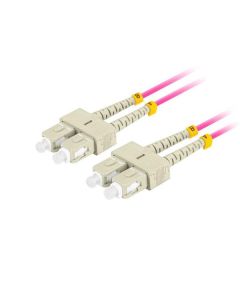 LANBERG optický patch cord MM SC/UPC-SC/UPC duplex 1m LSZH OM4 50/125 průměr 3mm, barva magenta  
