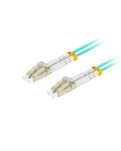 LANBERG optický patch cord MM LC/UPC-LC/UPC duplex 2m LSZH OM3 50/125 průměr 3mm, barva cyan  