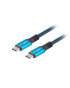Lanberg USB-C M/M 4.0 kabel 0,5m 100W 8K 30Hz modro-černá  