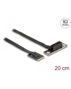 Delock Adaptér M.2 klíč A+E na PCIe x1 NVMe, pravoúhlý, s kabelem délky 20 cm