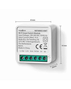Nedis WIFIWMS10WT - SmartLife Spínač Wi-Fi | 3680 W | Připojení terminálu | Aplikace ke stažení pro: Android™ / IOS