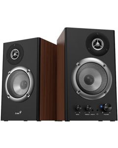 Genius SP-HF1200B, Reproduktory, 2.0, 36W, 3,5mm jack, dřevěné, hnědo-černé