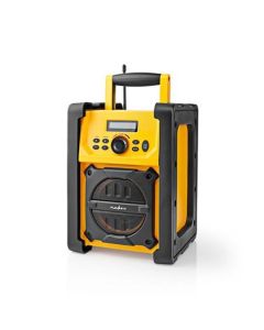 Nedis RDFM3100YW - FM Rádio na staveniště| 15 W | Bluetooth® | IPX5 | Držadlo | Černá / Žlutá