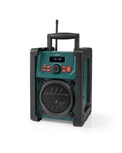 Nedis RDDB3100GN - Rádio DAB+ na staveniště | 15 W | Bluetooth® | Budík | Časovač vypnutí | IP65 | Držadlo | Černá/Zele