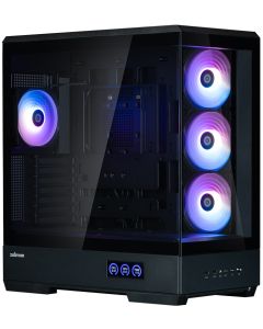 Zalman skříň P50 DS / Middle Tower / 4x120mm ARGB fan / 2x USB 3.0 / USB-C / panoramatická / černá