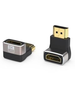 PremiumCord 8K Adaptér spojka HDMI A - HDMI A, F/M, zahnutá do pravého úhlu 90°