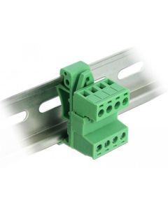 Delock Svorkovnicová sada pro lištu DIN Rail se 4 piny s rozestupem 5,08 mm, pravoúhlá
