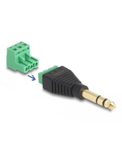 Delock Adaptér Stereo jack samec 6,35 mm > svorkovnice 3 pin 2-části