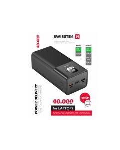 SWISSTEN POWER LINE POWER BANK 40000 mAh 100W POWER DELIVERY ČERNÝ