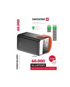 SWISSTEN POWER LINE POWER BANK 60000 mAh 65W POWER DELIVERY BLACK