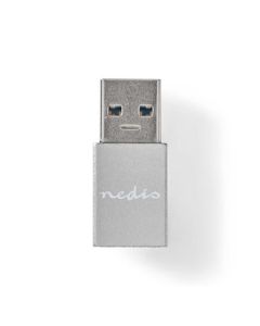 Nedis CCGB60925GY - USB-C Adaptér| USB 3.2 Gen 1 | USB-A Zástrčka | USB-C™ Zásuvka | 5 Gbps | Kulatý | Poniklované 