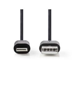 Nedis CCTB39650AL10 - Lightning Kabel| Apple Lightning 8pinový | USB-C™ Zástrčka | 1 m | Hliník / Stříbrná