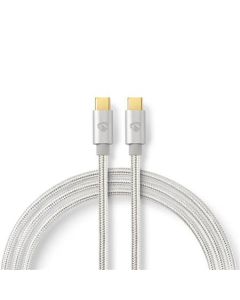 Nedis CCTB60800AL20 - USB 2.0 kabel | USB-C™ Zástrčka | USB-C™ Zástrčka | 480 Mbps | 2.00 m  | Stříbrná