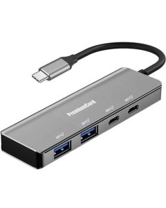 PremiumCord 5G SuperSpeed Hub USB-C na 2x USB 3.2 C +2x USB 3.2 A, Aluminum