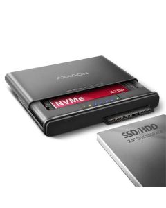 AXAGON ADSA-CC USB-C 10Gbps - NVMe M.2 SSD & SATA 2.5"/3.5" SSD/HDD CLONE MASTER 2 adaptér