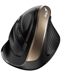 Genius Ergo 8250S, Myš, bezdrátová, vertikální, 1600DPI, 6 tlačítek, tichá, černo-zlatá