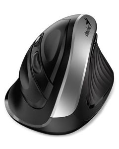 Genius Ergo 8250S, Myš, bezdrátová, vertikální, 1600DPI, 6 tlačítek, tichá, černo-stříbrná