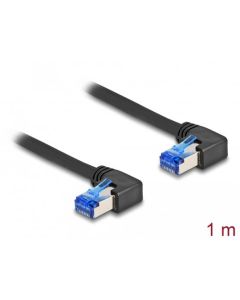 Delock Síťový kabel rozhraní RJ45 Cat.6A, S/FTP, pravý pravoúhlý, 1 m, černý