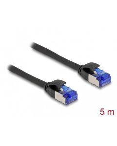 Delock Síťový kabel RJ45, Cat.6A, S/FTP, tenký, 5 m, černý