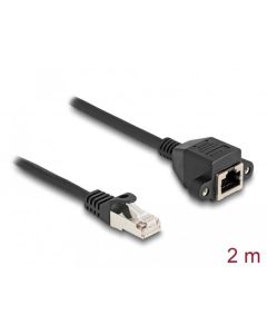 Delock Prodlužovací kabel RJ50 ze zástrčky na zásuvku, S/FTP, 2 m, černý