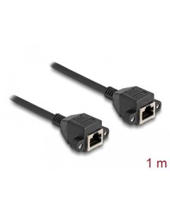 Delock Prodlužovací kabel RJ50 ze zásuvky na zásuvku, S/FTP, 1 m, černý