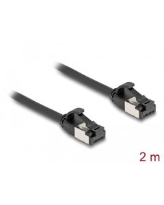 Delock Kabel RJ45 ze zástrčky na zástrčku, Cat.8.1, ohebný, 2 m, černý