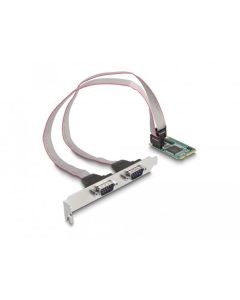 Delock Karta Mini PCIe full size, 2 x sériové RS-232 D-Sub, devítipinové