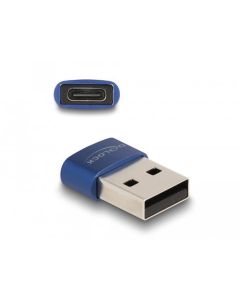 Delock Adaptér USB 2.0, ze zástrčkového konektoru USB Typu-A na zásuvkový konektor USB Type-C™, modrá