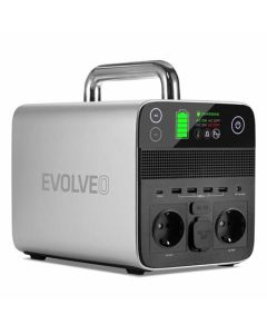 Evolveo PowerCharge 500, nabíjecí stanice, 20 Ah, 512 Wh, 2× 230 V zásuvka, 1× 12 V zásuvka, 4× USB-A, 1× USB-C