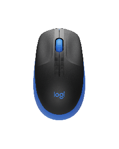 Logitech M190/Kancelářská/Optická/1 000 DPI/Bezdrátová USB/Černá-modrá