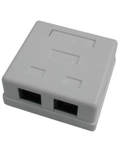 DATACOM Datová zásuvka UTP CAT5E 2xRJ45 na omítku bílá