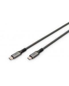 DIGITUS Připojovací kabel USB 4, TypC na TypeC, PP opletení AL-Housing 8K@60Hz, PD3.0, 40Gbits/s, 1m, bl.