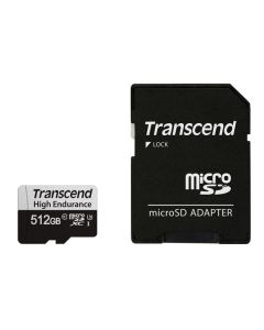 Transcend 512GB microSDXC 350V UHS-I U1 (Class 10) High Endurance paměťová karta, 95MB/s R, 45MB/s W