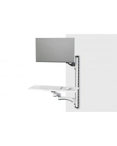 DIGITUS Pracovní stanice (monitor, klávesnice, myš) Nástěnný držák 32", 8 kg, VESA 75x75/100x100, bílá/černá